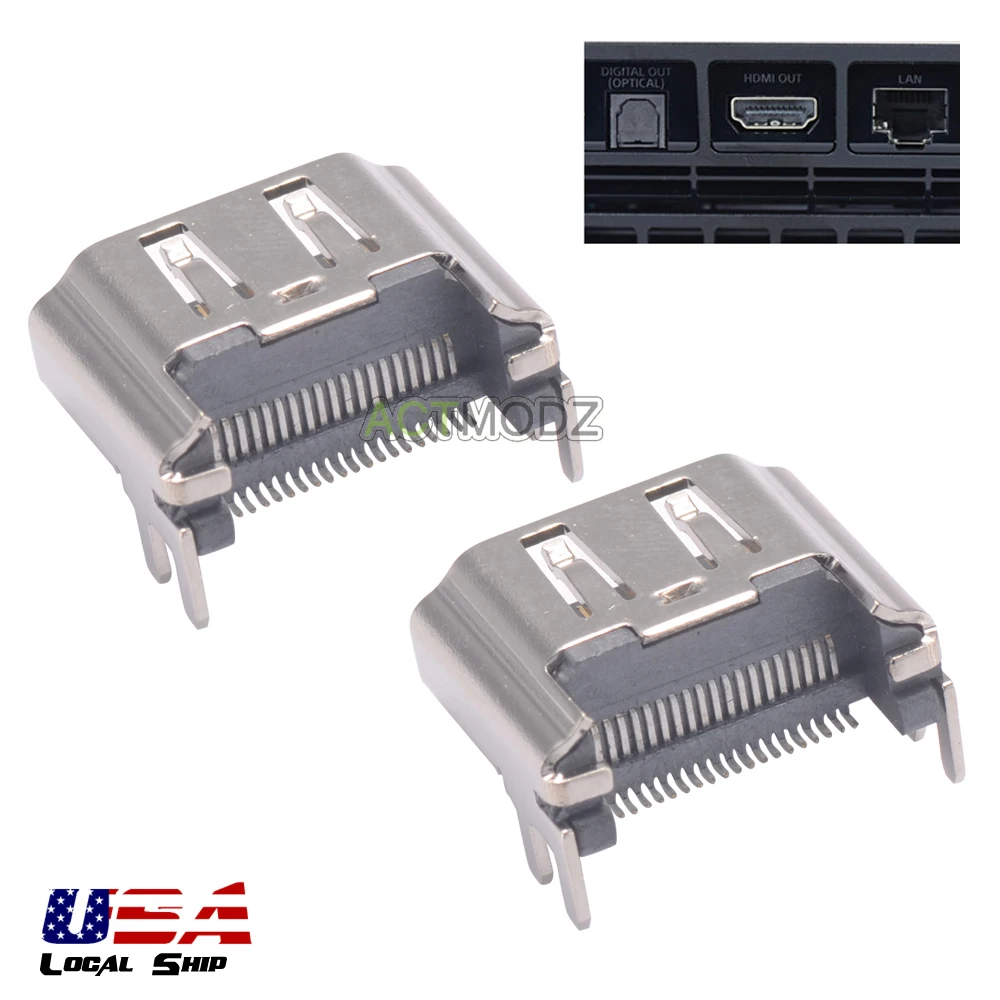 2pcs HDMI Port Connector Socket Replacement for Sony PlayStation 4 PS4