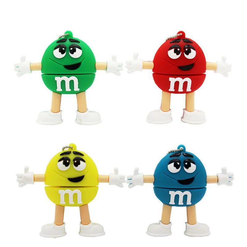 

cute MM beans style USB Flash Drive 4GB 8GB 16GB 32GB 64GB Pendrive USB 2.0