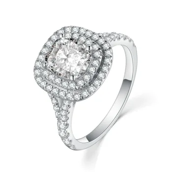 

Fabulous 2Ct Cushion Cut Synthetic Diamant Wedding Ring Solid 925 Sterling Silver White Gold Color Anniversary Ring