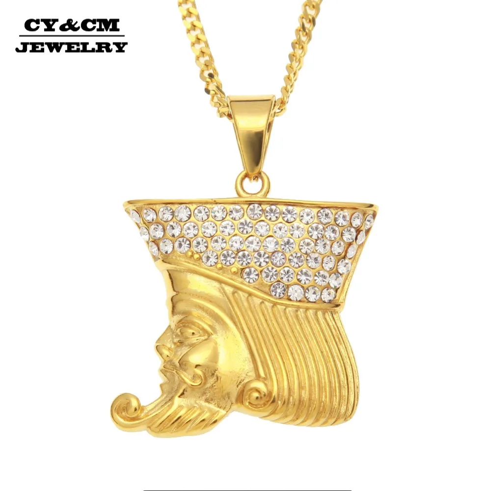 CY &amp CM мужские игральные карты K Caesar фигурка кулон ожерелье из нержавеющей стали