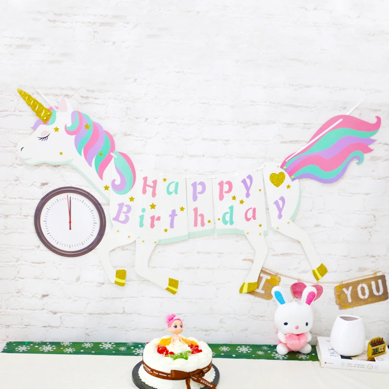 

Unicorn Party Decorations Unicorn Shape Letter Banners Happy Birthday Flag Banner Baby Shower Party Decoration Party Supplies