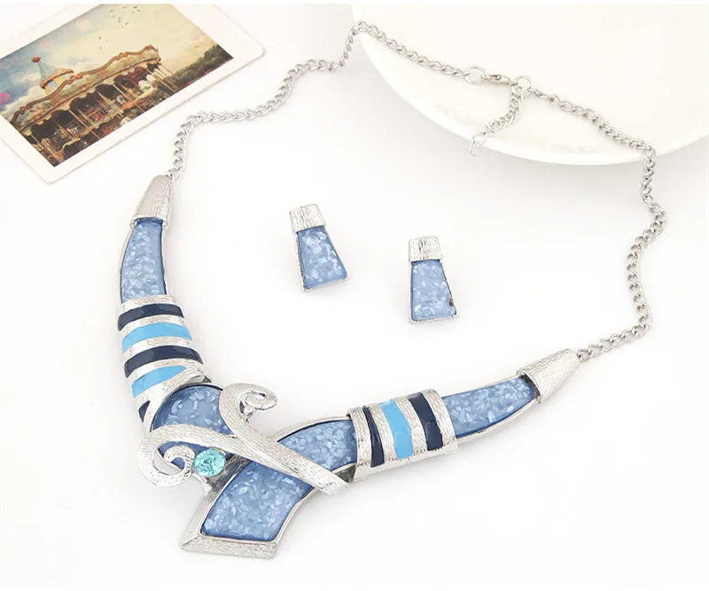 Комплект из колье и серёг с кристаллами|statement necklace set|necklace setafrican jewelry set |