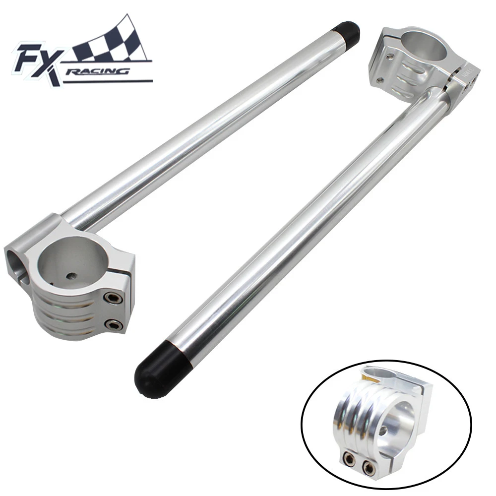 53mm Forks Raised 1/" Riser Clipons Clip-On HandlebarsUniversal Motorcycle