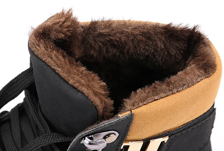 Men Snow Boots Fashion Microfiber PU Warm Plus Cotton Ankle Autumn Winter Boots