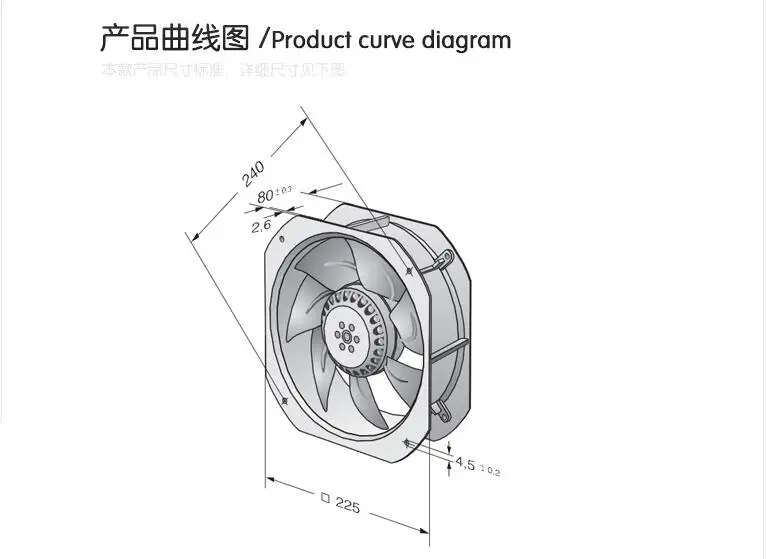 Ebmpapst W2E200-HK38-C02 AC 230 V 0.29A 0.35A 64 W 80 W 225x225x80mm вентилятор охлаждения сервера