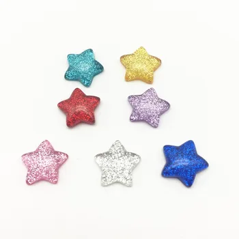 

20pcs Sparkle 16mm Chunky 3D Resin Glitter Stars Flatbacks Cabochons Embellishments DIY Wedding Christmas Decorations Crafts