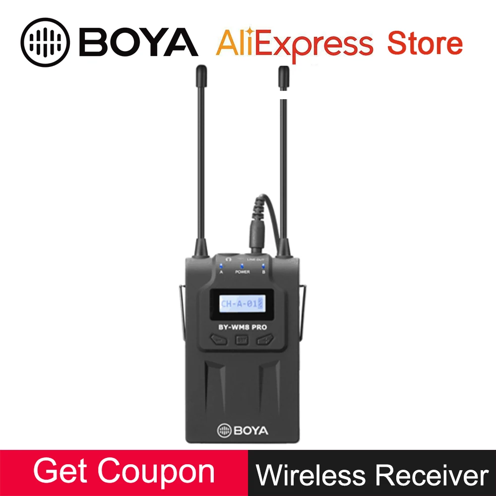 

BOYA RX8 Pro Wireless Receiver Dual-Channel Bodypack OLED Display Stereo for DSLR Camera Mic TX8 BY-WHM8 BY-WXLR8 Transmitter