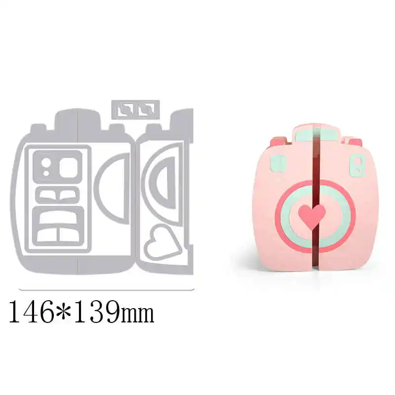 

3D Pop-up Camera Box Frame Metal Cutting Dies Stencils For DIY Scrapbooking Decorative Embossing Photo Album Handcraft Die Cuts