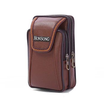 

BISI GORO Multi-function 2020 Korean fashion PU heuptas heren phone coin waist bag vintage on the belt outdoor small wallet