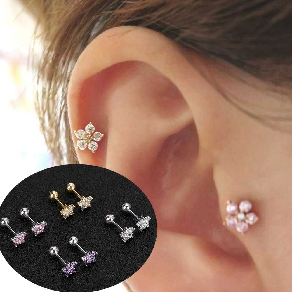 Charming Body Piercing Jewelry for Women Girls /& Hollow Key Industrial Barbell Earring Stainless Steel Cartilage Piercing Jewelry