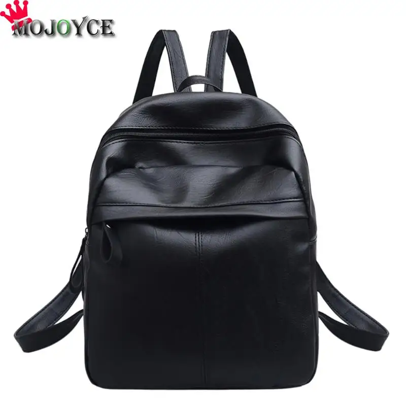

MOJOYCE Women Backpack High Quality PU Leather Mochila Escolar School Bags For Teenagers Girls Leisure Backpacks Black Color