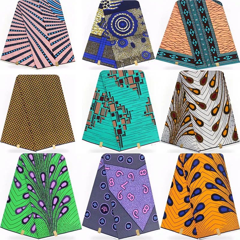 Горячая tissus воск африканская ткань для платья африканская восковая печать ткань Анкара ткань для Пэчворк 6 ярдов хлопчатобумажная ткань B2-V1