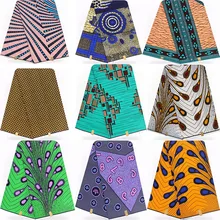 Горячая tissus воск африканская ткань для платья африканская восковая печать ткань Анкара ткань для Пэчворк 6 ярдов хлопчатобумажная ткань B2-V1