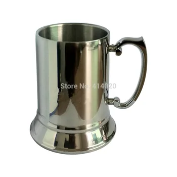 

Fedex Free Shipping Wholesale 100Pcs High Quality Mirror 16OZ Double Wall Stainless Steel Tankard Stainless Steel Beer Mug
