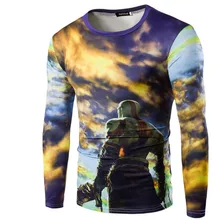 Tshirt Homme 2016 Long Sleeve T Shirt Tee Men T-Shirt Camisetas Digital Printing Hombre Tee Shirt Homme Funny T Shirts XXL HGIAA