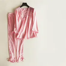 Эксклюзивный Новое поступление хлопок женщина ночь пижамы сексуальная ночное район розовый M, L WZ6088