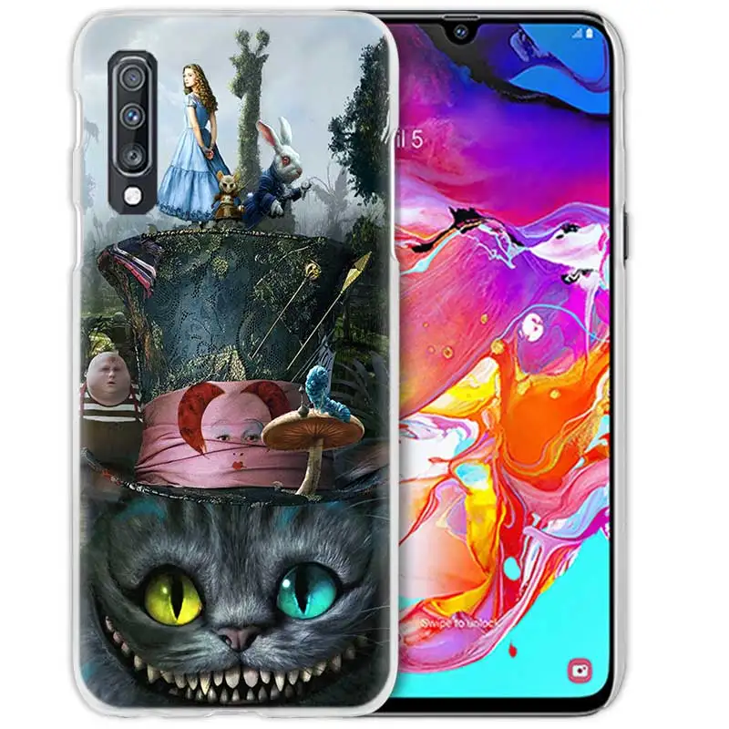 Алиса в стране чудес чехол для samsung Galaxy A50 A70 A80 A20e A60 A40 A30 A20 A10 A8 A6 плюс A9 A7 жесткий чехол с рисунком из аниме чехол для телефона