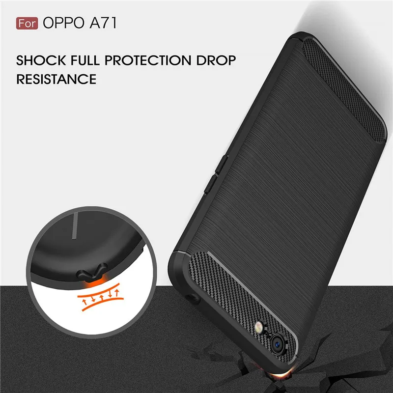 For OPPO A71 A77 case Luxury Shockproof Carbon Fiber TPU Drawing