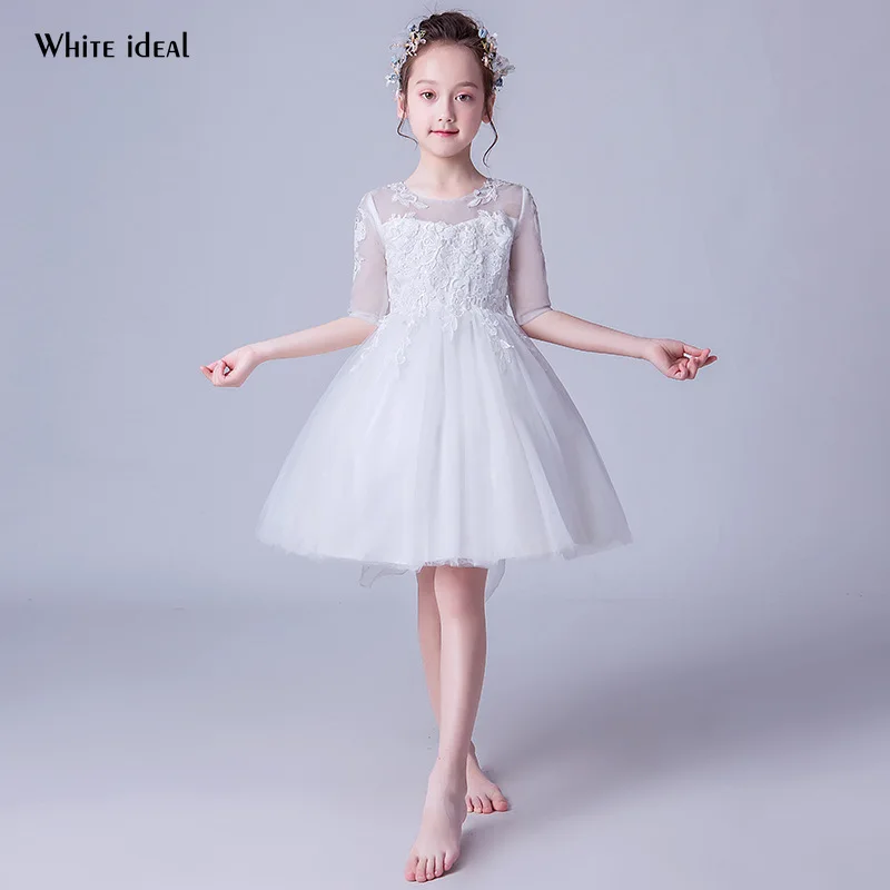 Flower Girl Dress Rose Bud Tulle Pageant Wedding Communion Birthday Graduation
