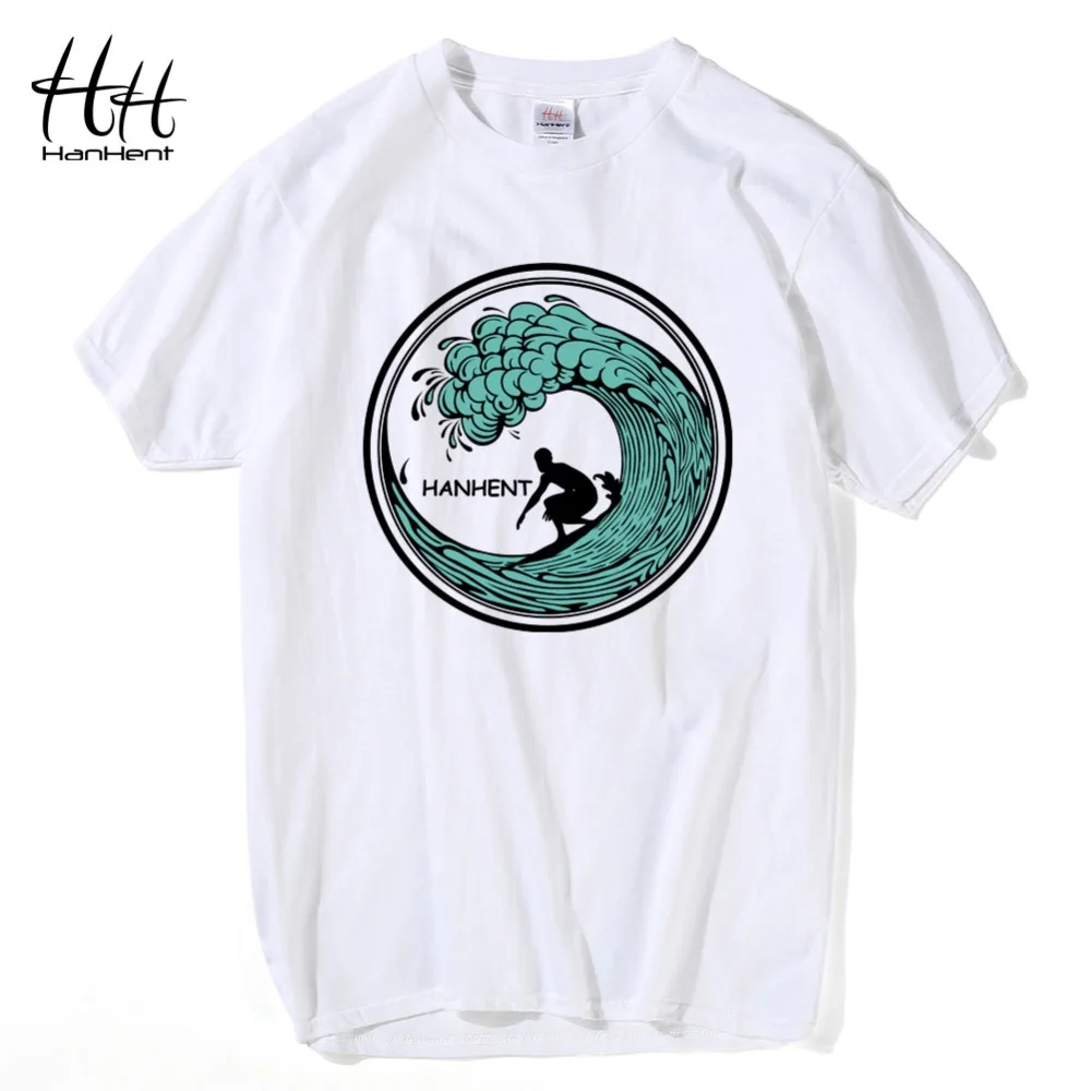 hanhent new design waves men s t shirts cotton short t shirt design for summer