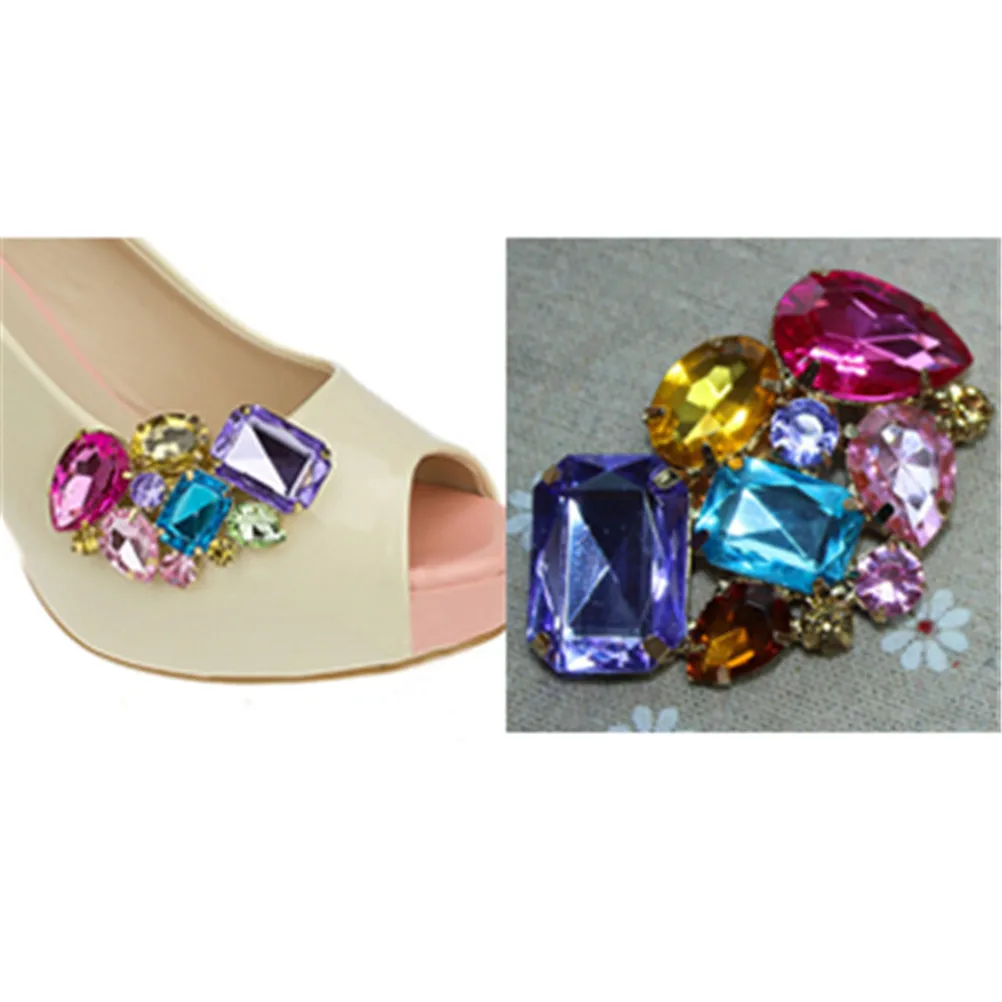 1PC Crystal Shoes Buckle Women Shoes Decoration Clips Bridal Charm Decor Fashion Shoe Accessories For Wedding Party