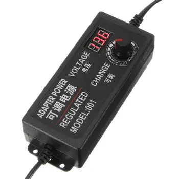 

9-24V 3A 72W Speed Control Volt AC/DC Adjustable Power Adapter Supply Display Screen US Plug Chargers Accessories