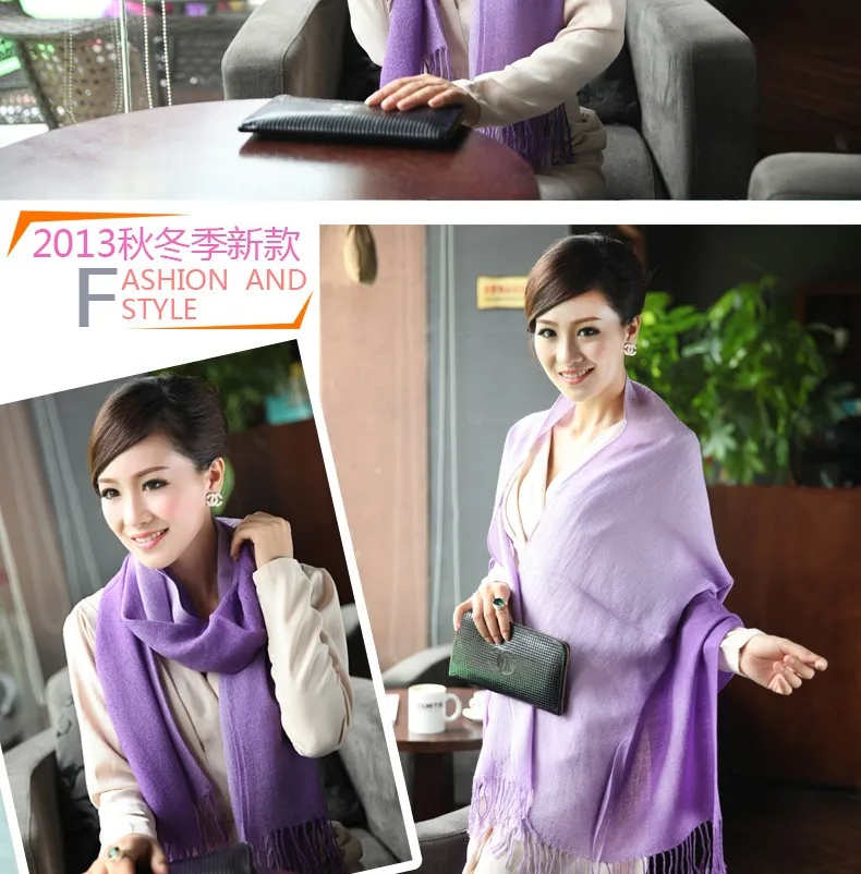 RUNMEIFA Модный женский весенне-осенний градиентный шарф в разных цветов два двойных цвета шаль