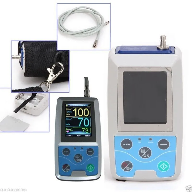 Contec PM50 монитор пациента, монитор артериального давления, 24H амбулаторные NIBP+ SPO2+ PR бесплатно 3 размера манжеты