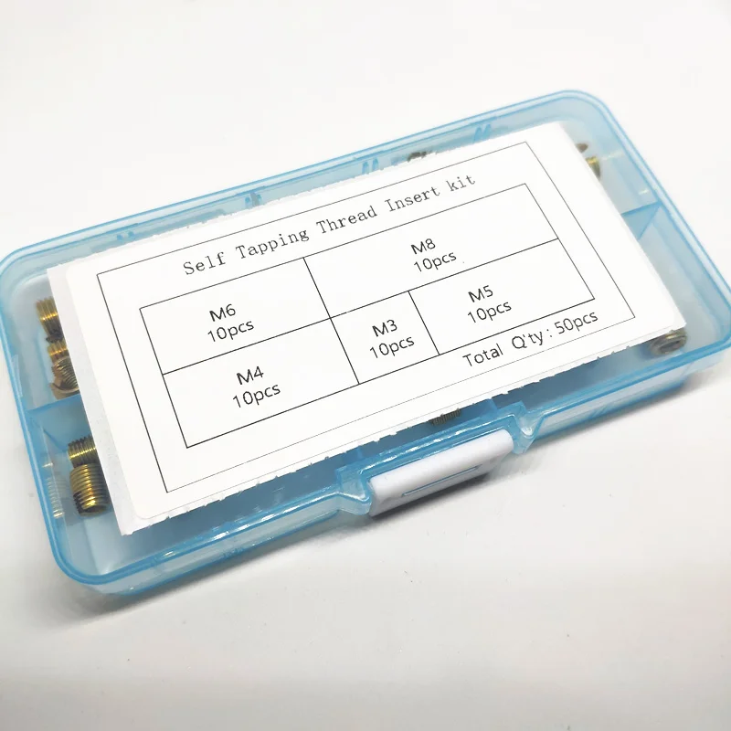 70-50pc саморезные резьбовые шлицевые вставки набор M2 M2.5 M3 M4 M5 M6 M8 из нержавеющей стали Corbon резьбовые вставки набор инструментов для ремонта