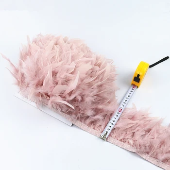

Wholesale 2 Meters Dyed Turkey Feather Trims Fringe 5-7inch Marabou Feathers For Crafts Skirt Dress Wedding Feathers Decoration