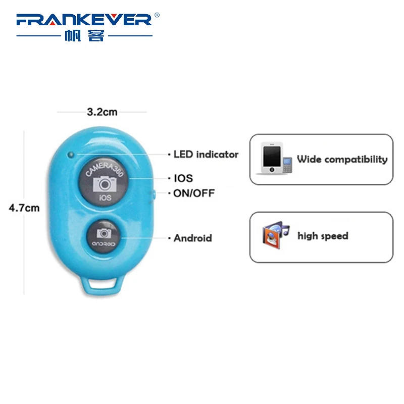 FrankEver Bluetooth Self-timer Wireless Mini Remote Control Take a Photo Work With IOS Android