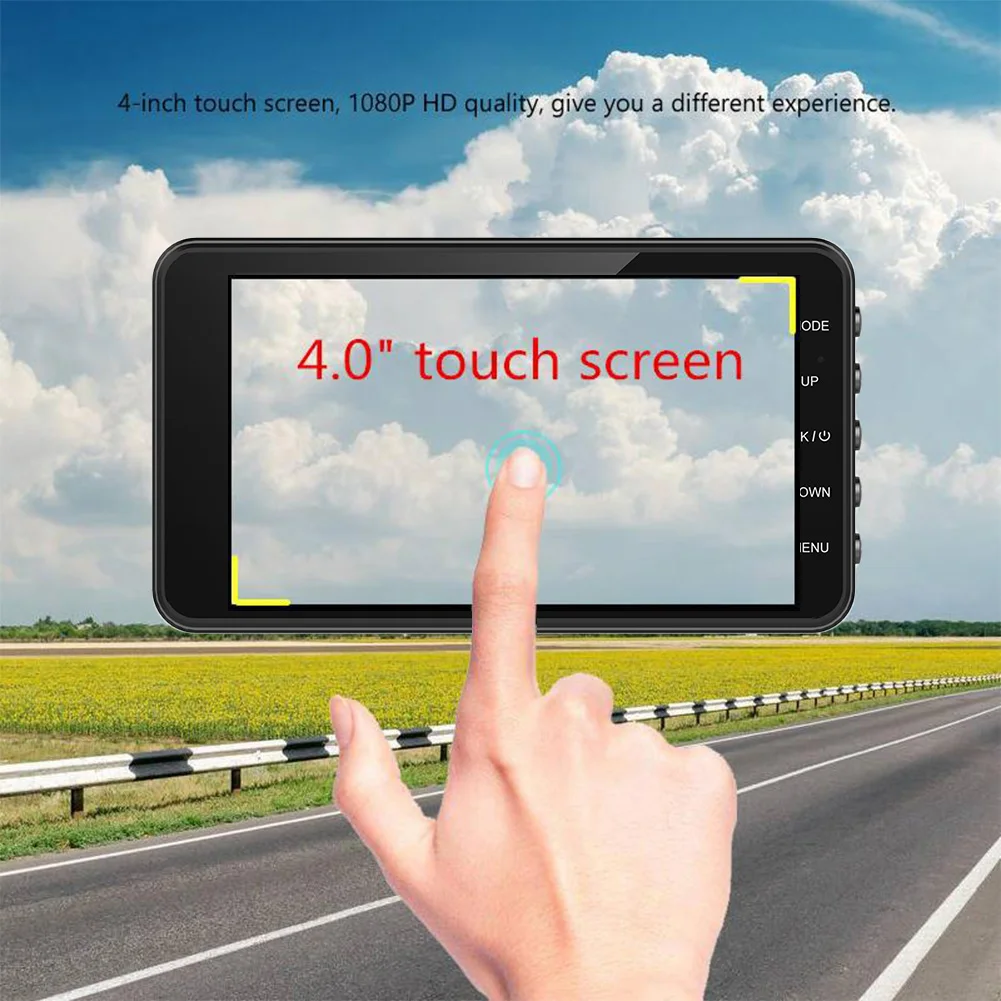 4 &quotIPS двойной объектив Автомобильный видеорегистратор FHD 1080P 170 градусов