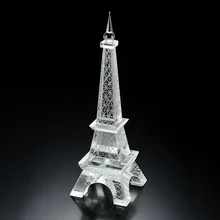 Crystal Eiffel Tower Handmade Creative 3D Romantic Quartz Glass Miniatures Figurines Desktop Decorative Travel Souvenirs Gifts