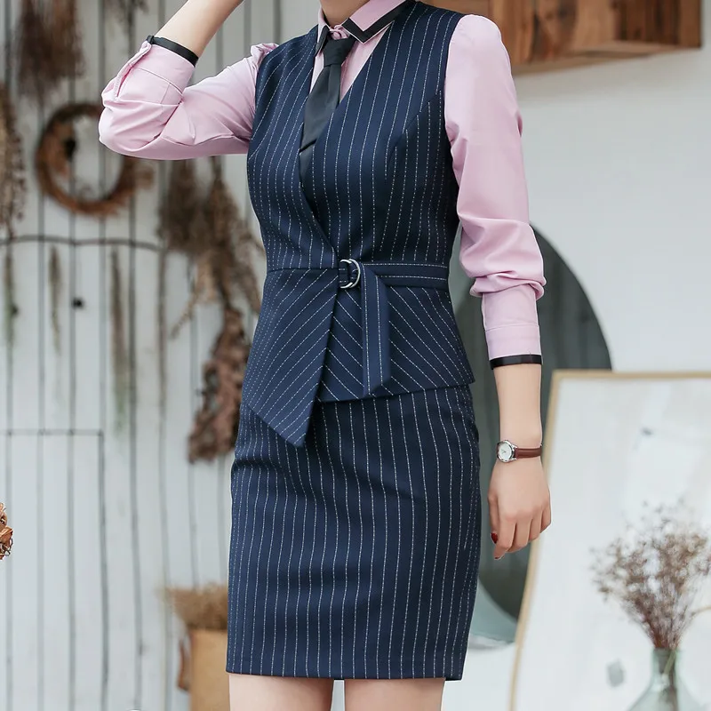 Pour Skirt Élégant grey Formelle Femmes blackvest Vêtements Costumes Vest vest Jupe Blue Et Nouvelle blue Andpant Bureau 2018 Gilet Costume Bande Suit Mode Suit black Courtes Suit Dames Work Wear L'été Hw4t8xnnq
