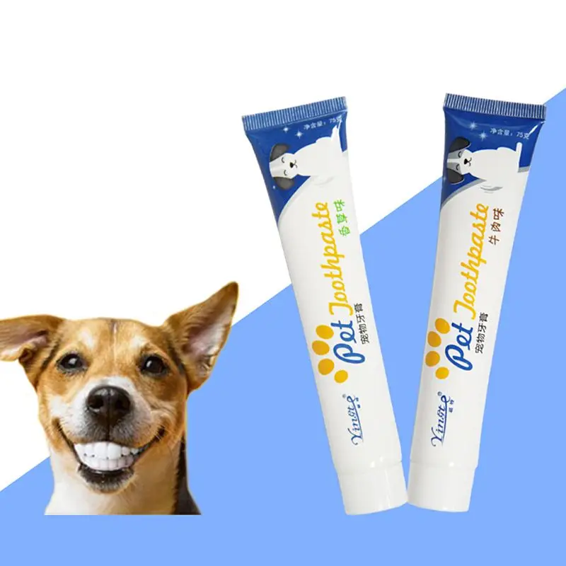 Small Dog Cat Edible Natural Toothpaste Vanilla Beef Flavor Teeth Care Puppy Oral Cleaning Pet
