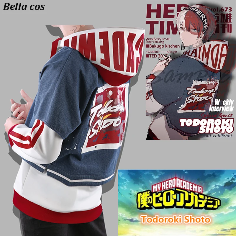 

Hot sales Anime My hero academia Todoroki Shoto cosplay costume weekly interview coat pants hoodies accessories daily uniform