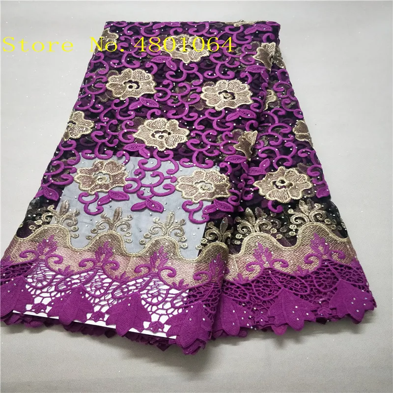 

2019 Latest French Nigerian Purple Lace Fabrics High Quality Milk Silk African Laces Fabric Wedding French Tulle Lace 5 yards