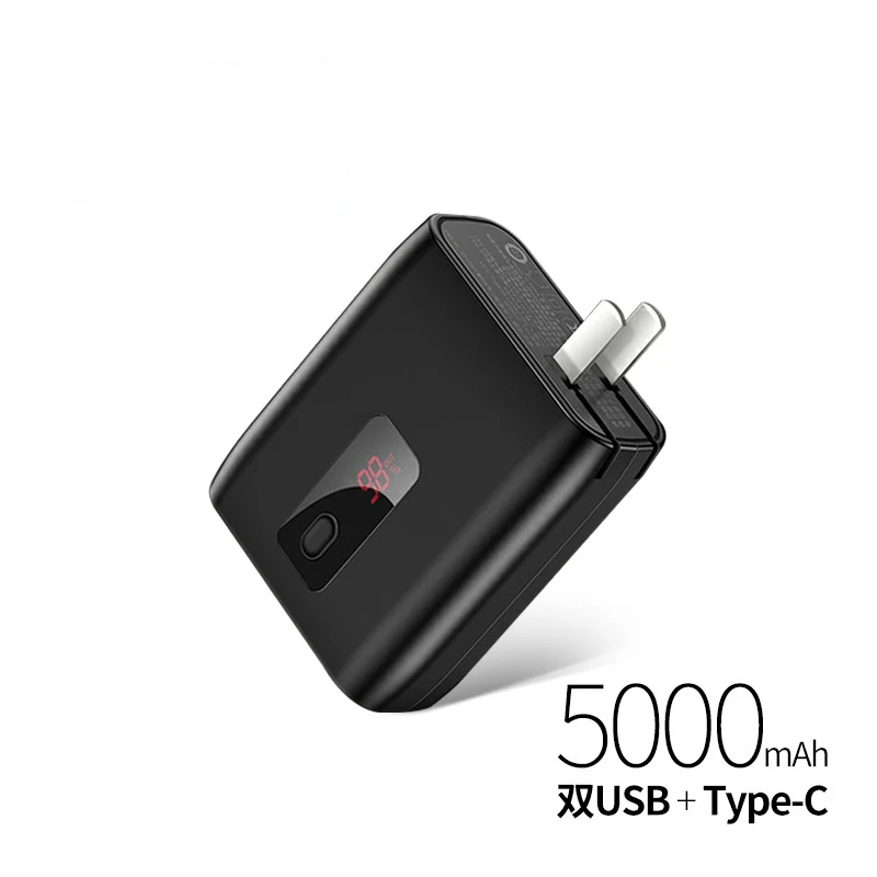 

5000mAh Multifunction Power Bank Dual USB Powerbank Fast Charging 5V/2A Charging Plug & Power Bank for Travel with LCD