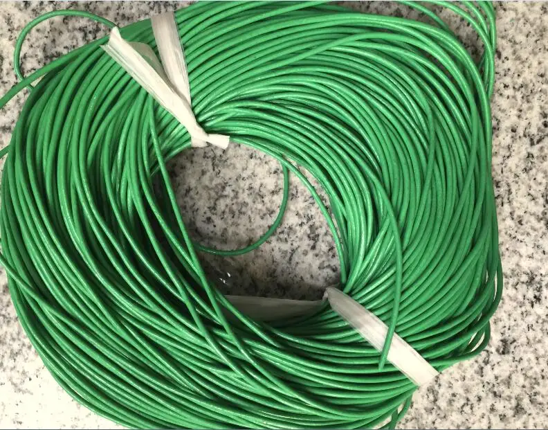100meters 2mm Emerald Green Real Leather Cord Round Genuine Leather