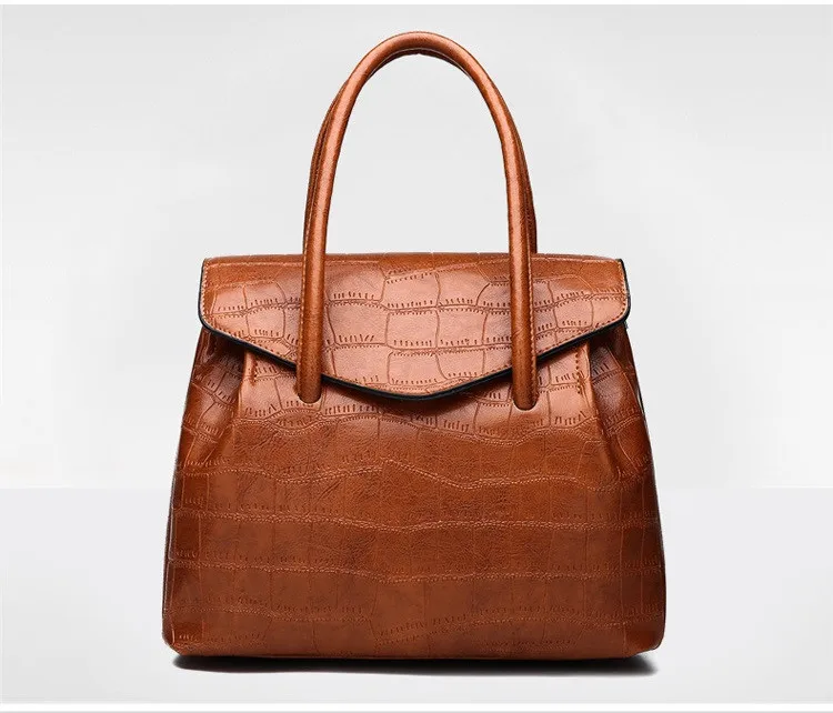 MJ Women Handbag Alligator PU Leather Shoulder Bag Female Large Capacity Top-Handle Bags Luxury PU Leather Tote Messenger Bag (24)