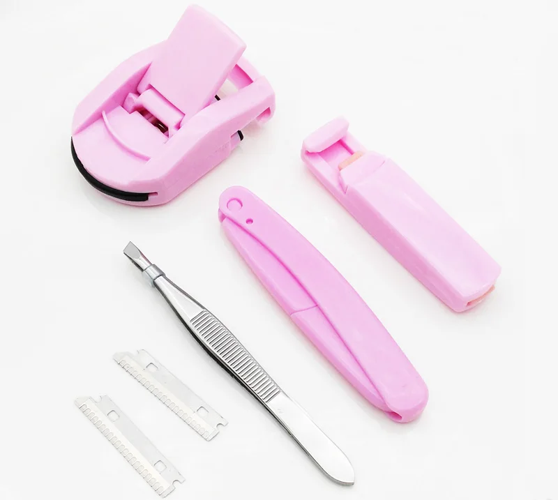 Eyelashes Curler Eyebrow Tweezer Knife Kit False Eyelashes Clip Hair