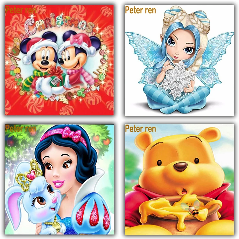 

Diamond Painting Cross stitch Embroidery full Square or Round Mosaic pictur Home Decor Crafts Princess Bunny Bear Mickey Mouse