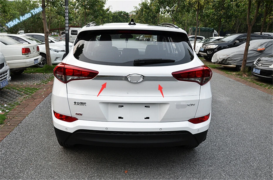 

For Hyundai Tucson 2016 ABS Exterior Rear Tail Trunk Lid Cover Trim 1 pcs