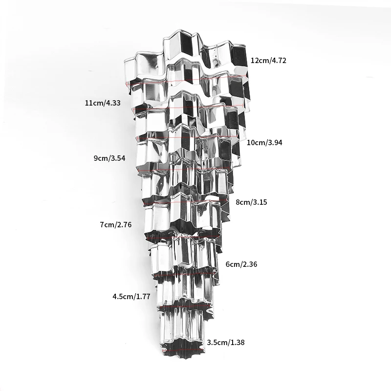 9 шт./лот Снежинка Формы Из Нержавеющей Стали Cookie Cutter Торт Украшение Fondant Фрезы Инструмент Cookies Biscoito