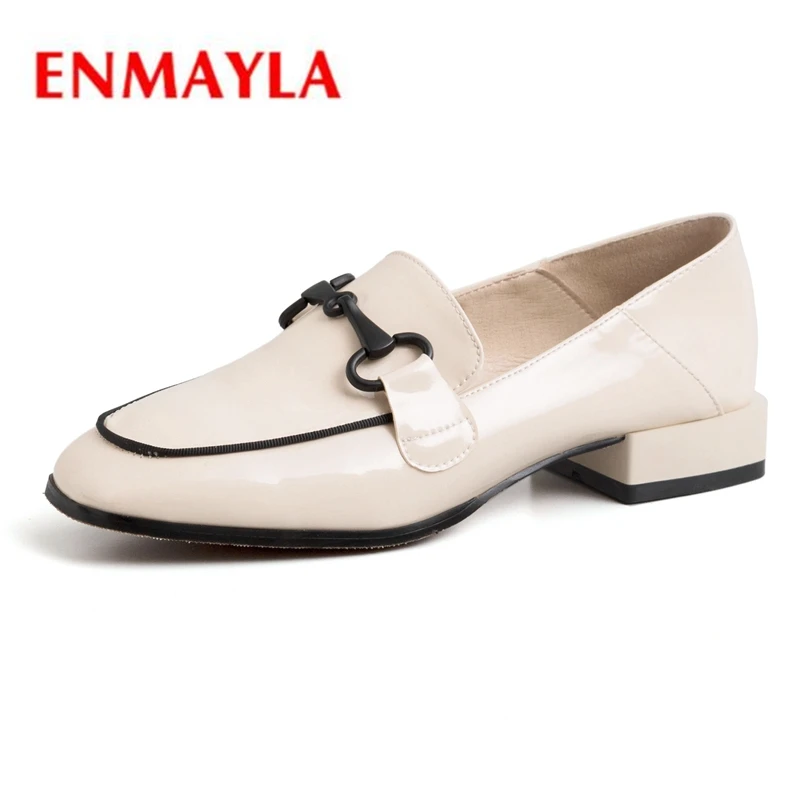 

ENMAYLA Genuine Leather Pointed Toe Casual Slip-On Women High Heels Women Shoes Size 34-40 ZYL2313