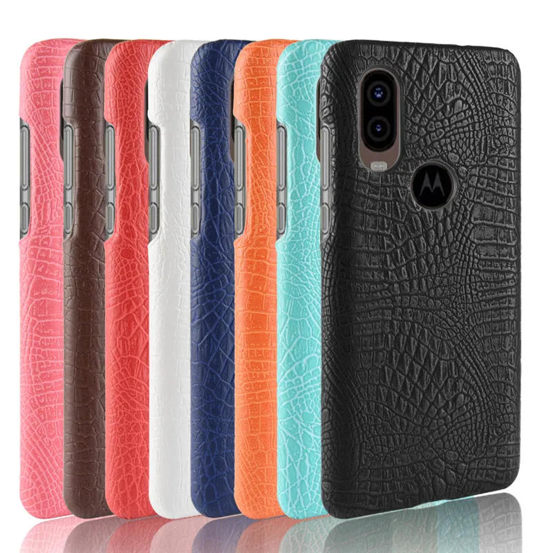

For Moto One Vision Case Cover Alligator Pattern PU Leather Hard Back Matte Protective Cover Skin Case For Moto One Vision