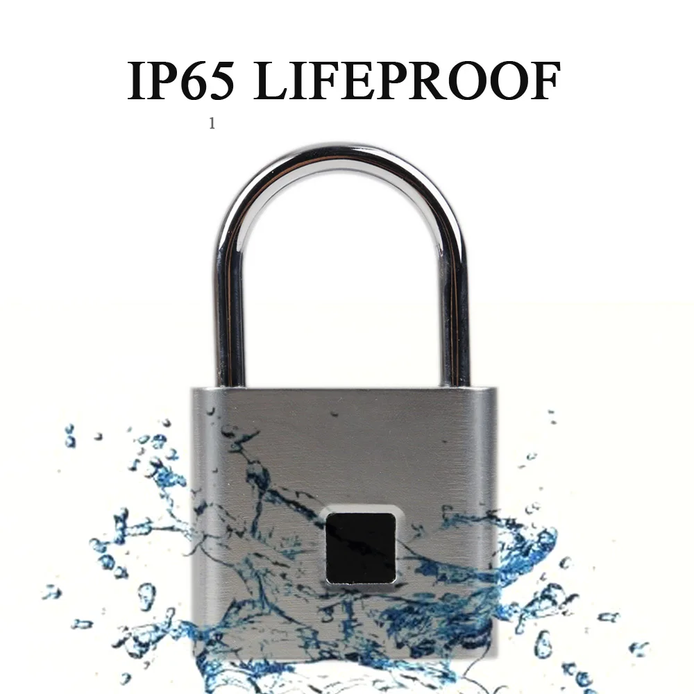 Smart Keyless Отпечатков пальцев Электрический замок IP65 Водонепроницаемый USB Перезаряжаемый Противоугонный замок безопасности дверной замок