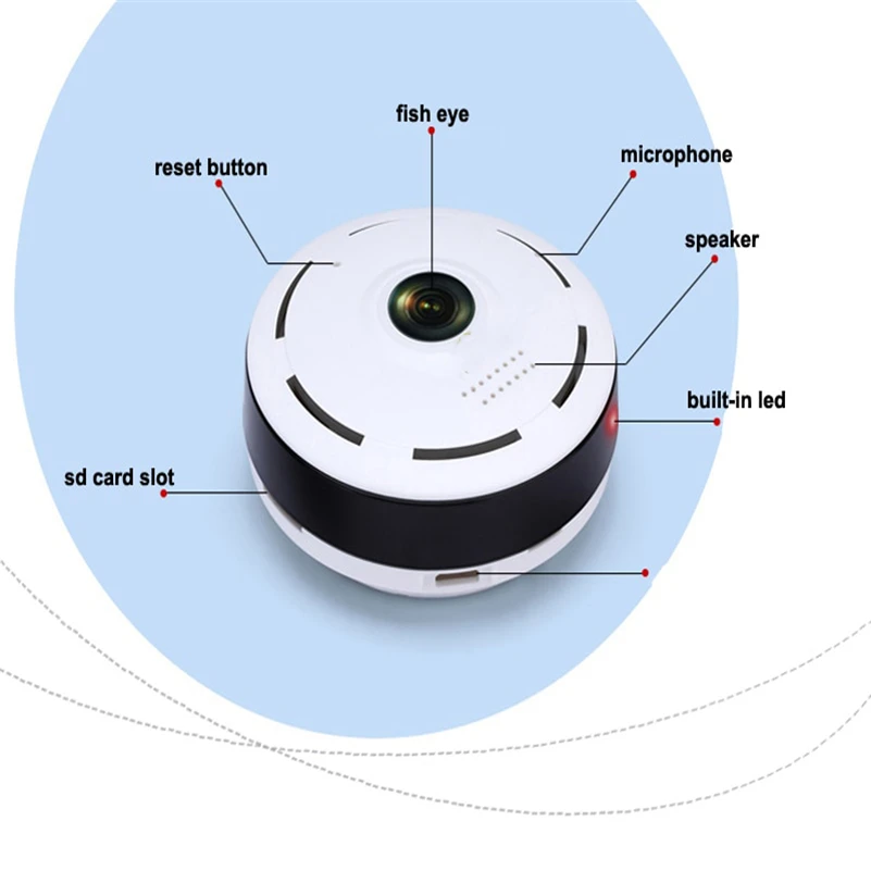 Smart Panoramin IPC Wireless IP Fisheye Camera Two Way Audio P2P 960P HD wifi 360 Degree Home security foto camera de seguridad
