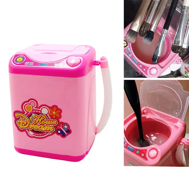 Mini Electric Makeup Brush Cleaner Washing Machine Dollhouse Toy