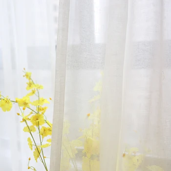 

Chicity White Japan style Tulle Curtains For Living room Soft Solid tulle for bedroom Faux linen Tulle for kitchen Customized